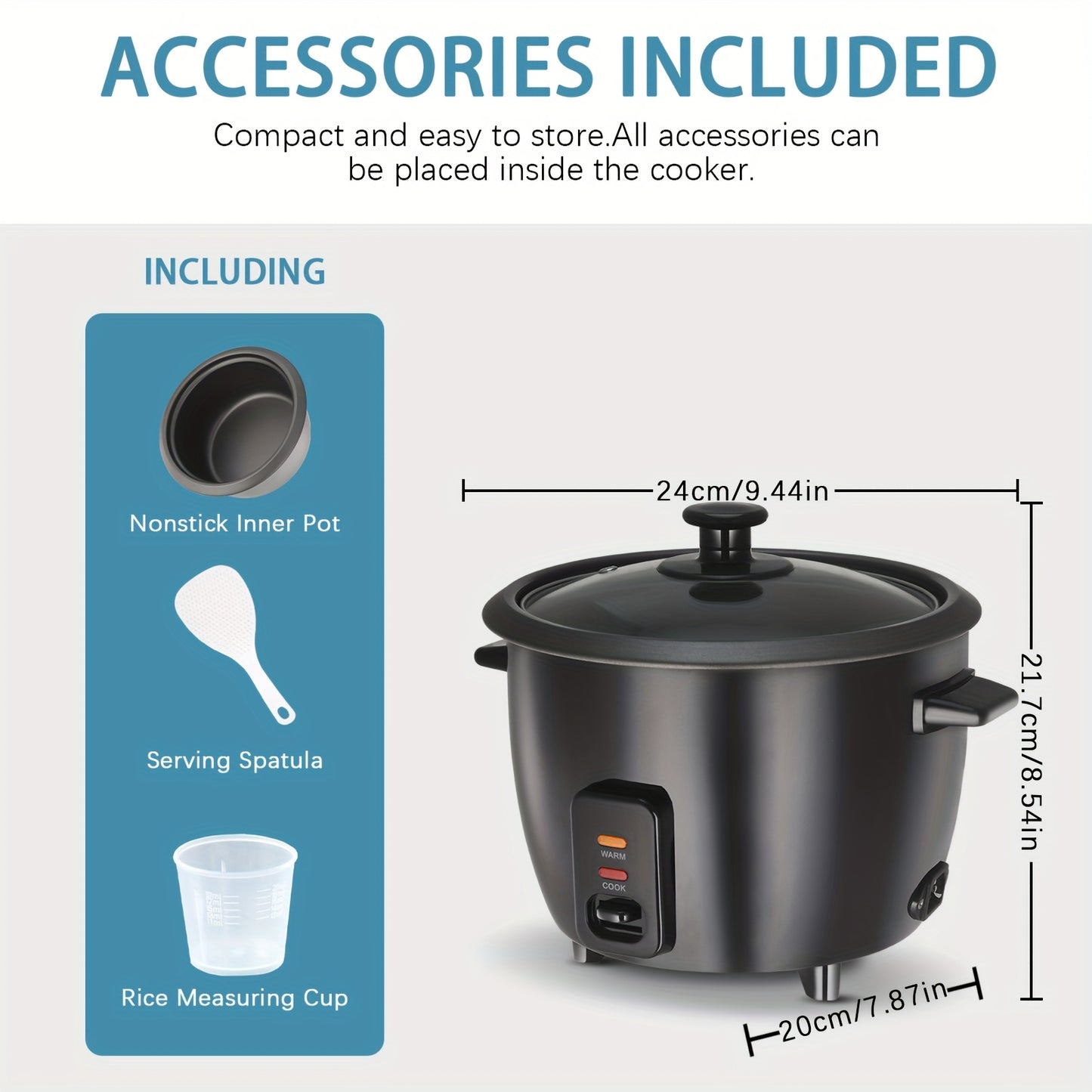 A Rice Cooker Featuring a Detachable Nonstick Pot, a Yogurt Maker with an Automatic Keep Warm Setting, And a Generous Capacity of 6 Cups (Cooked) Or 1. 5 Quarts, And 3 Cups (Uncooked). It Operates with a Single Touch And Serv