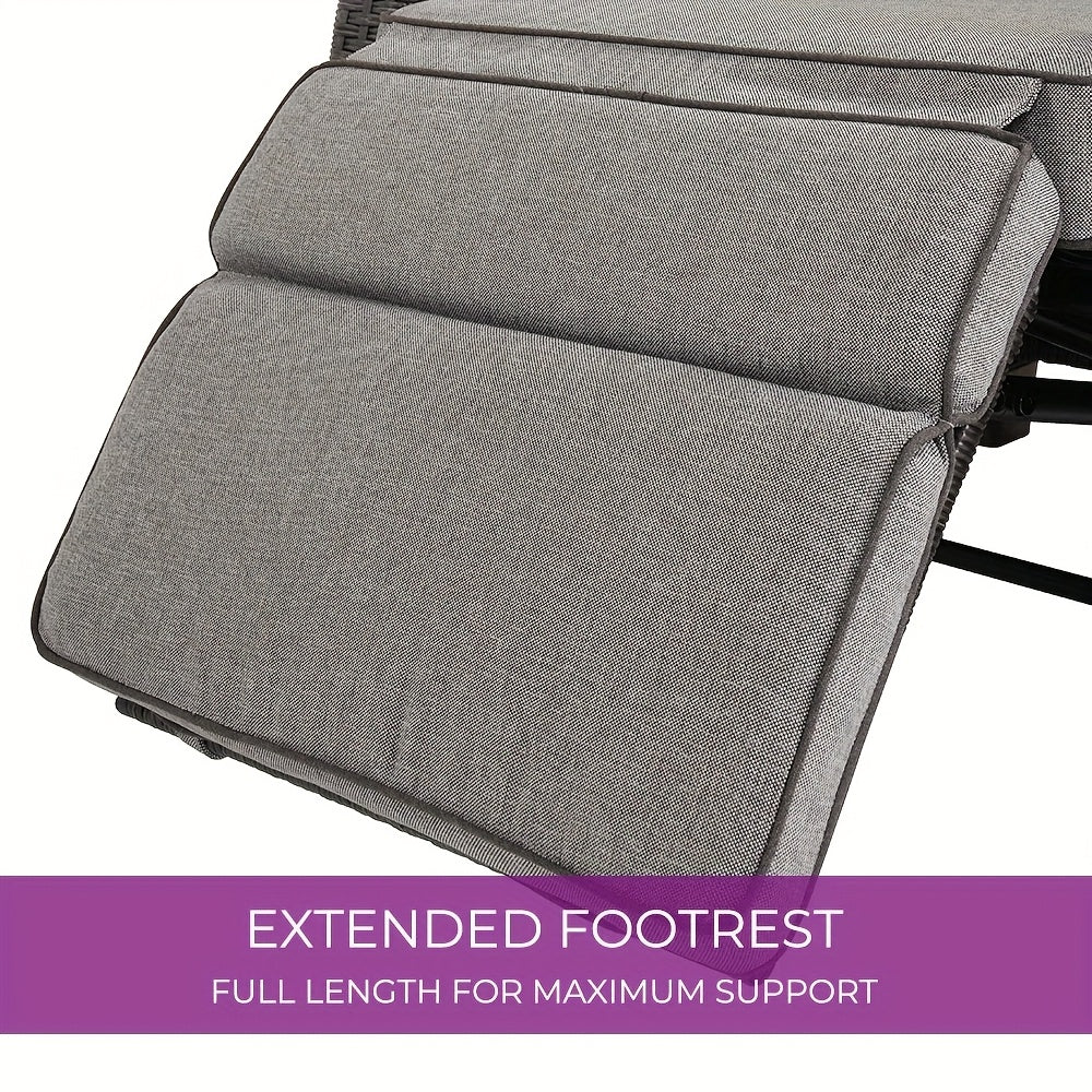 Outdoor Patio 150° Lay Flat Recliner Chair with Flip Table