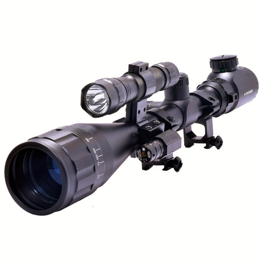 6-24x50 Optic Combo with Red Laser Torch and Mount