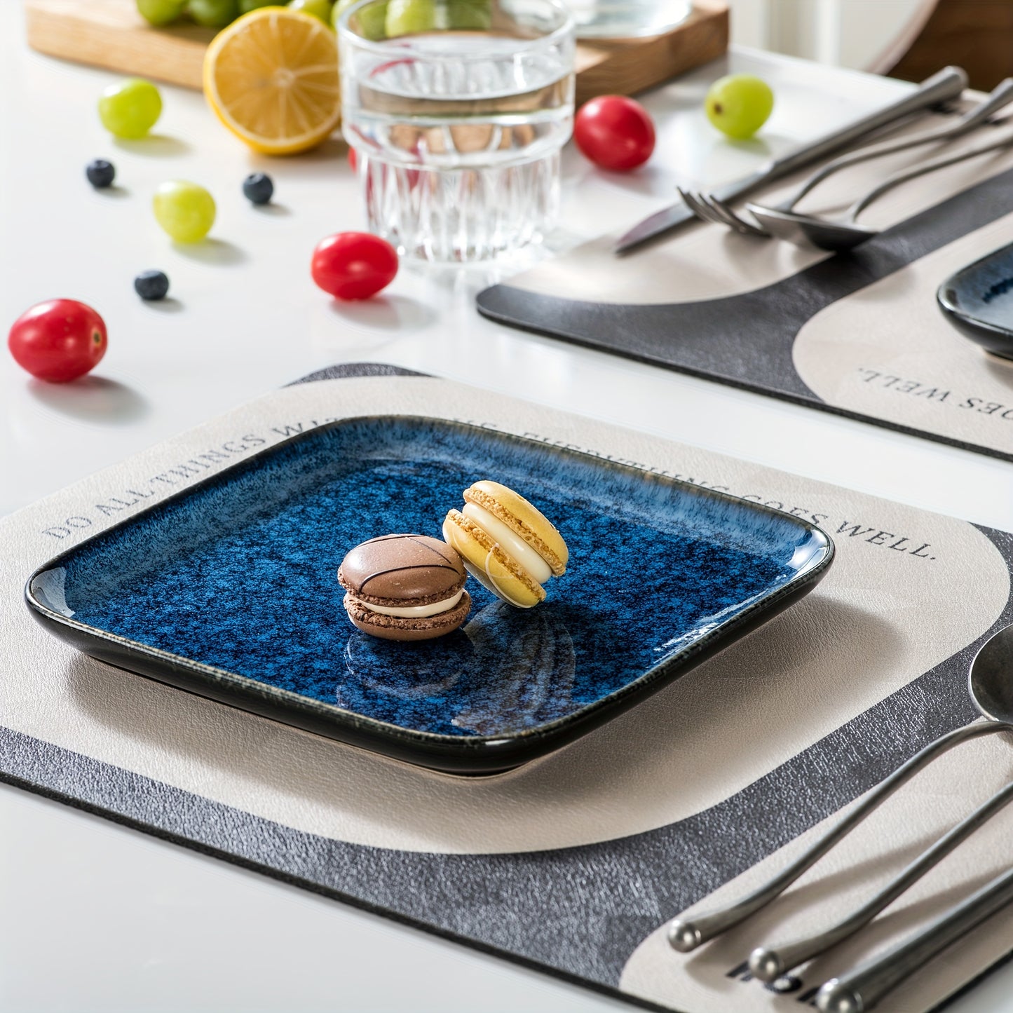 Dinner Sets, Square Reactive Glaze Crockery Set 16pcs VANCASSO