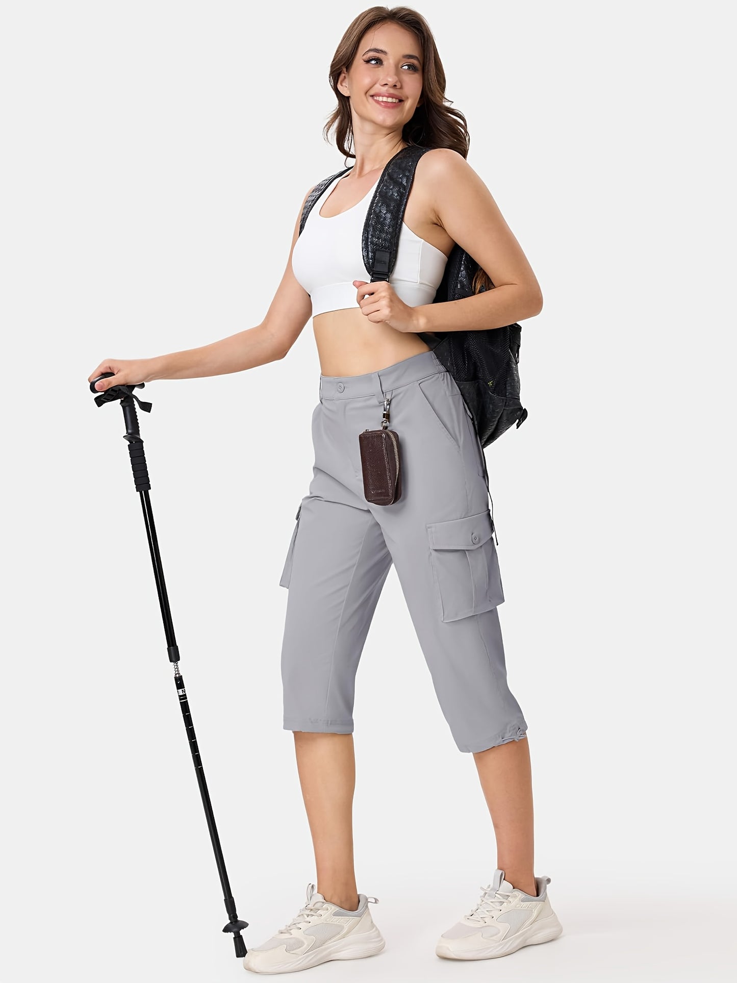 KEFITEVD Women's Hiking Cargo Shorts Lightweight Quick Dry