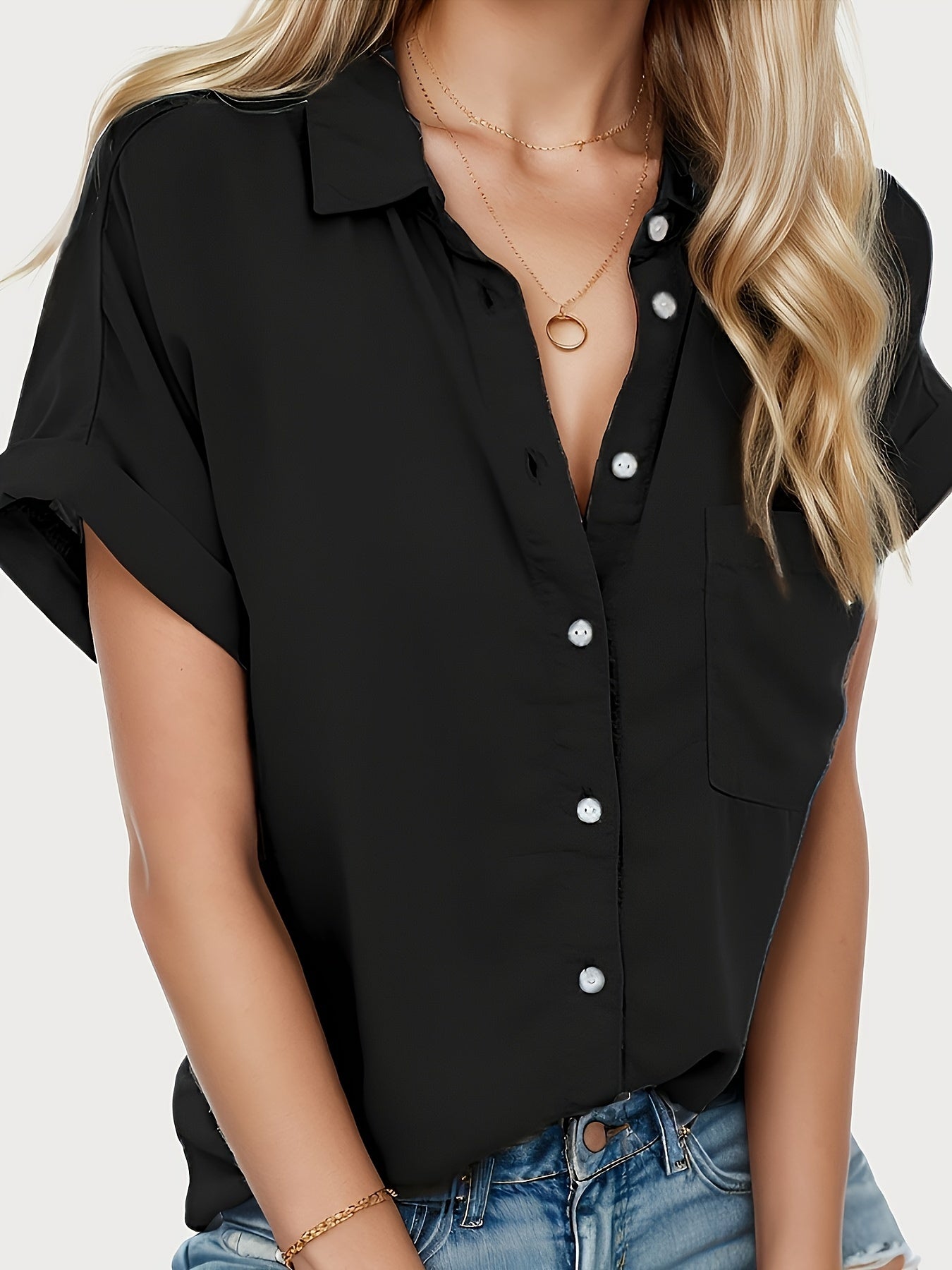 Tooluck Women's Short Sleeve Shirt for Casual Style Wear