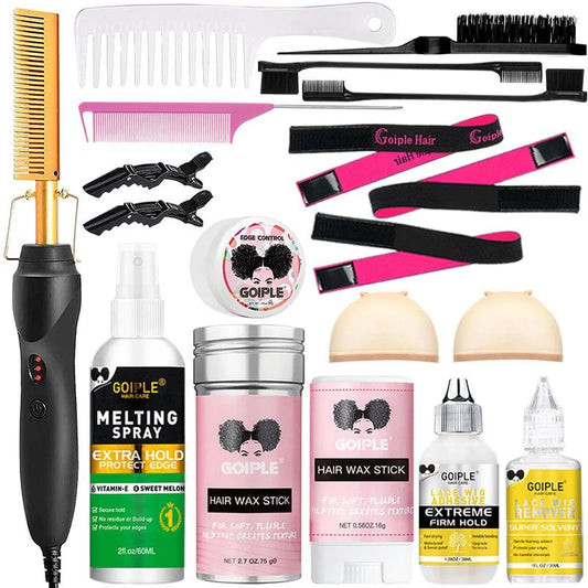 Goiple Electric Hot Comb Hair Straightener Curling Iron for Natural Black Hair Wigs