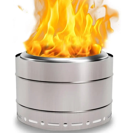 19.5 Inch Smokeless Fire Pit with Carry Bag for Camping