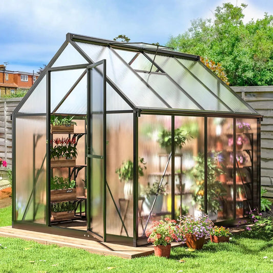 6x8 FT Greenhouse Quick Aluminum Assembly Structure Outdoor