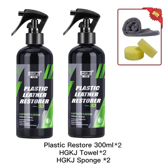 HGKJ S3 Car Plastic Restorer Liquid Leather Seat Care
