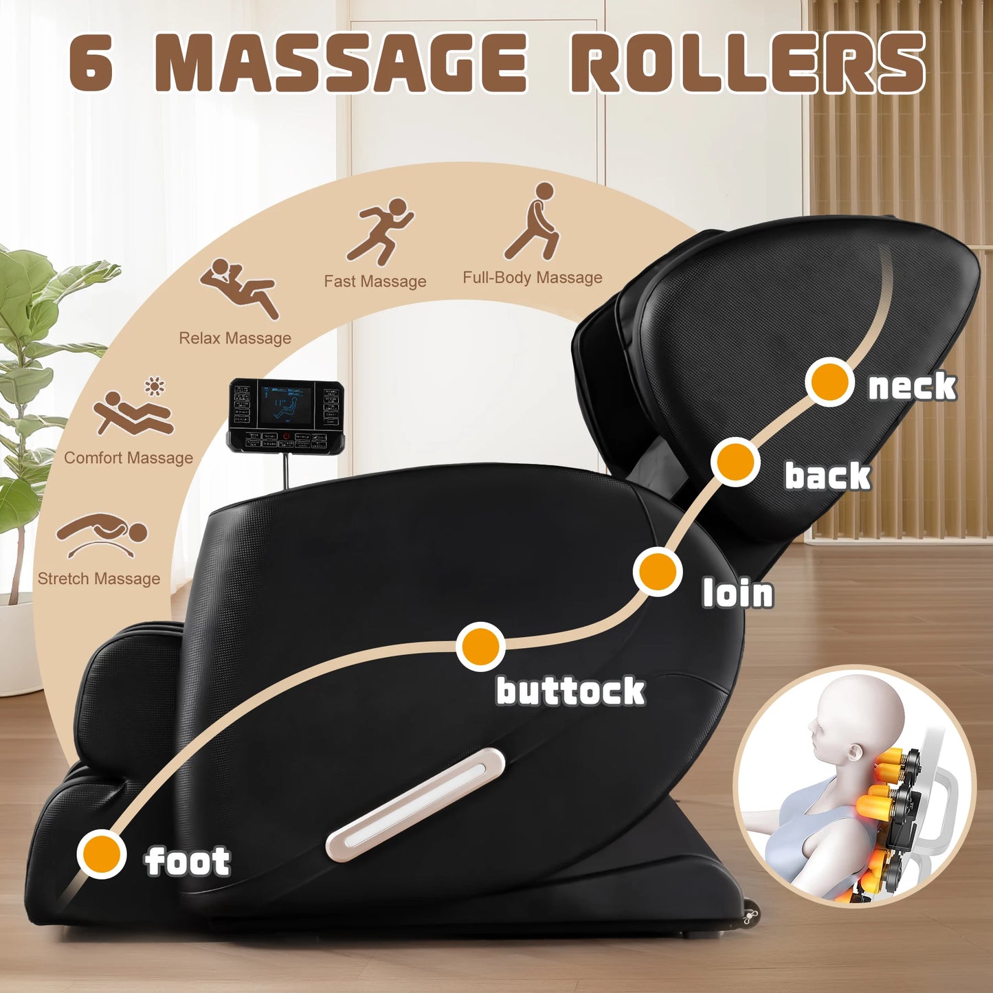 Massage Chair with Zero Gravity and Bluetooth Speaker