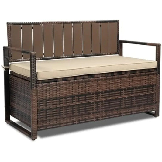 Garden Outdoor Leisure Bench Terrace Chair with Storage