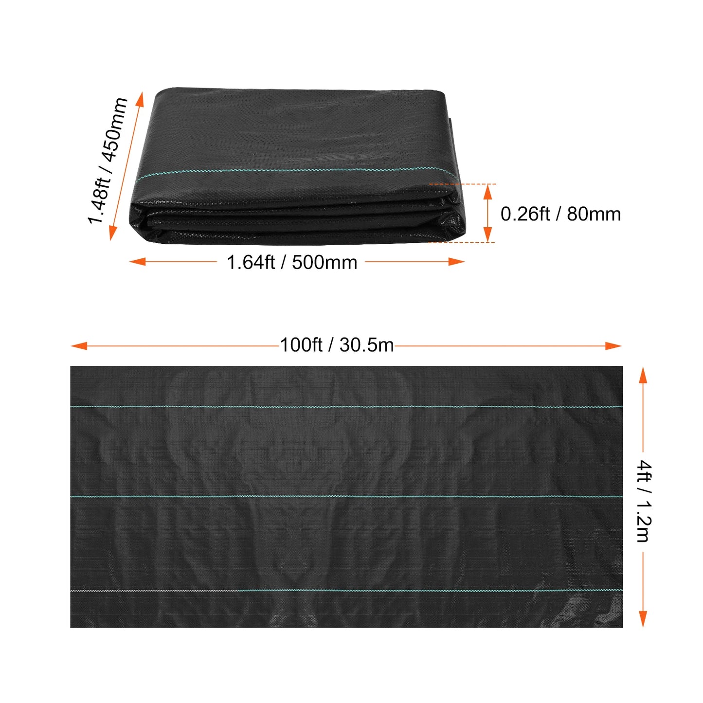 VEVOR Weed Barrier Landscape Fabric Heavy Duty Garden Fabric
