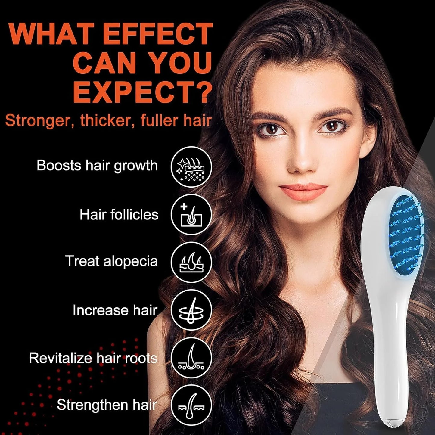 Electric Laser Hair Growth Comb Anti Hair Loss Therapy Brush