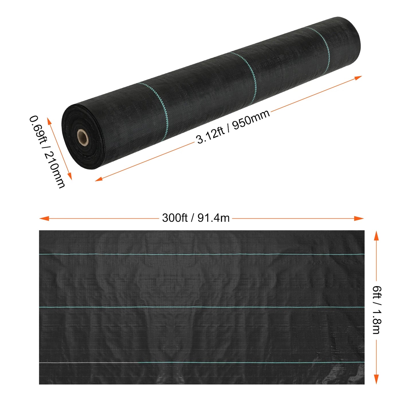 VEVOR Weed Barrier Landscape Fabric Heavy Duty Garden Fabric