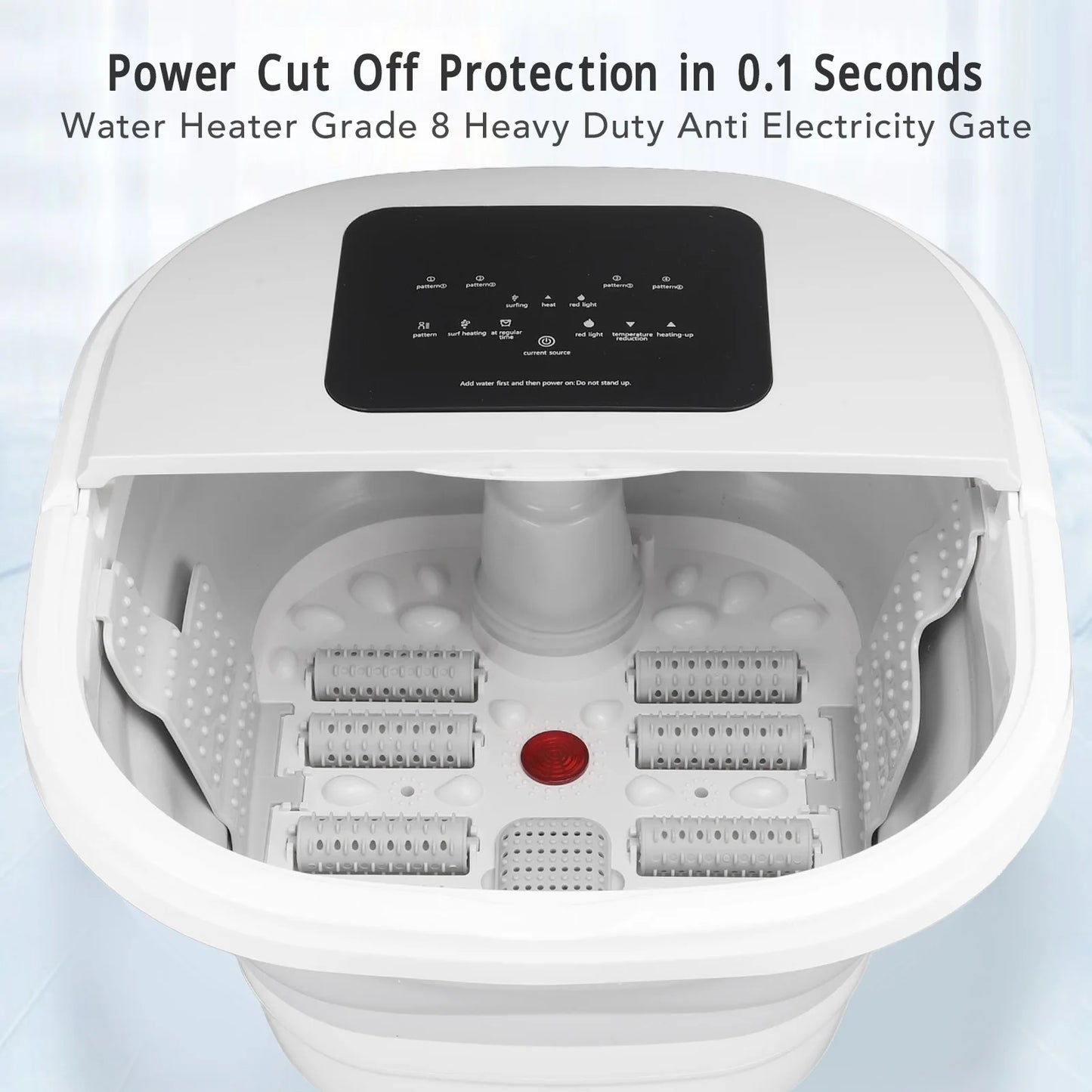 Foot Massager Spa Soaker Foot Soak Tub Smart Foldable 420W 8L Large Capacity Heating Foot Massager Spa Soaker with 8 Set Rollers