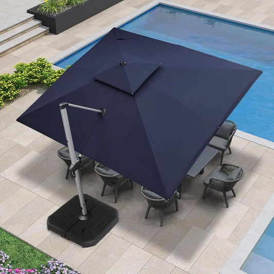 10' X 12' Patio Umbrella Outdoor Rectangle Large Cantilever