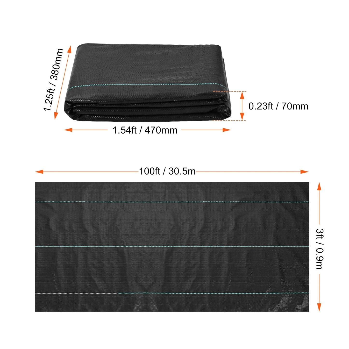 VEVOR Weed Barrier Landscape Fabric Heavy Duty Garden Fabric