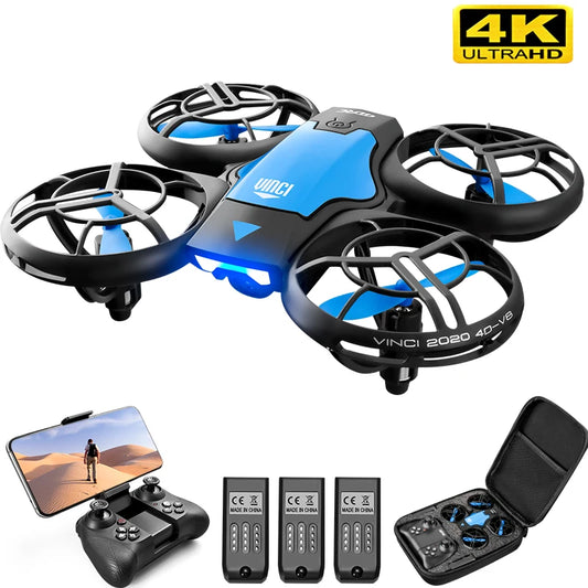 V8 New Mini Drone 4K HD 1080P WiFi FPV Helicopter 4DRC