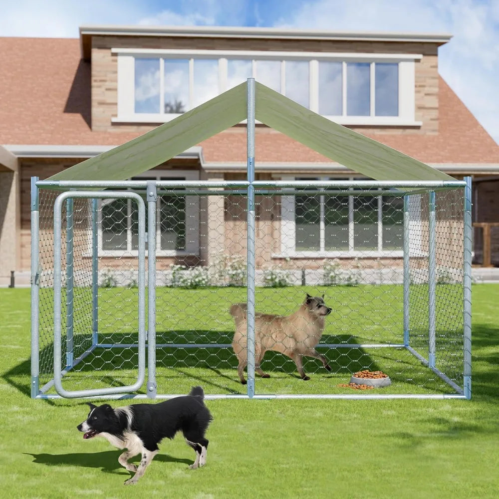 Large Outdoor Dog Kennel with Roof Heavy Duty Pet Playpen