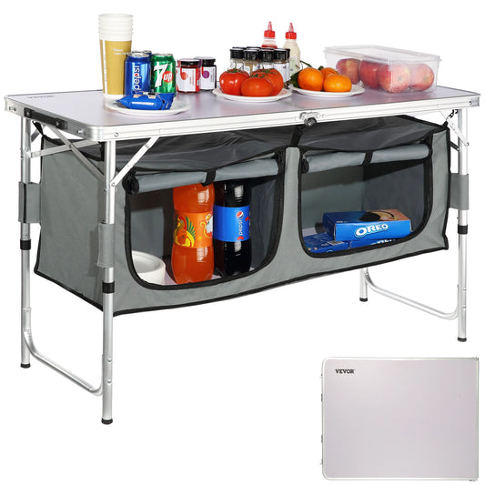 VEVOR Camping Kitchen Table Quick Set-Up Folding MDF Table