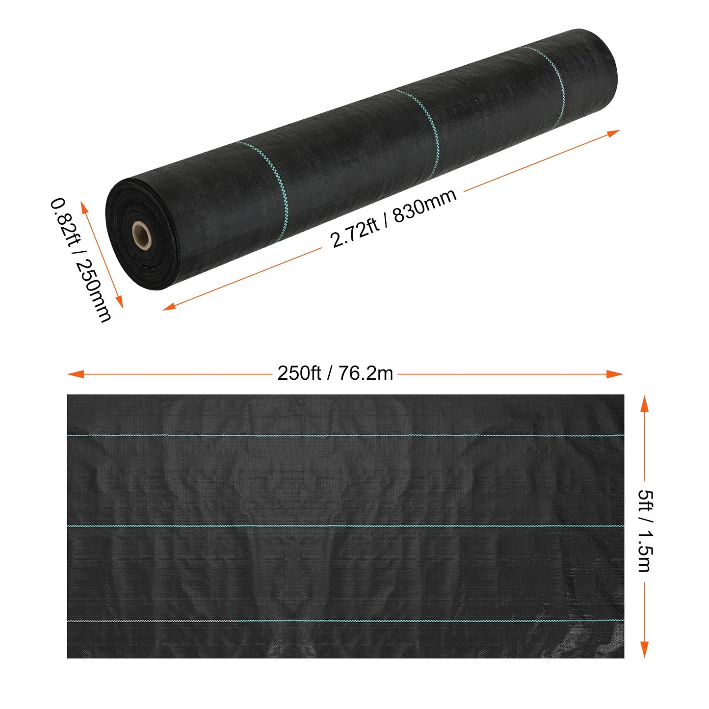 VEVOR Weed Barrier Landscape Fabric Heavy Duty Garden Fabric