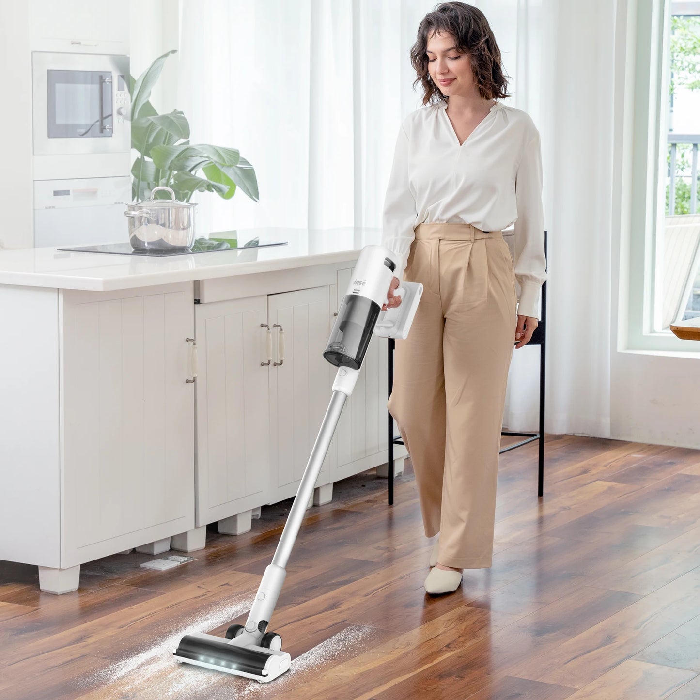 INSE V120 Cordless Vacuum Cleaner 30kPa 3-Speed Modes 60 Minutes Battery