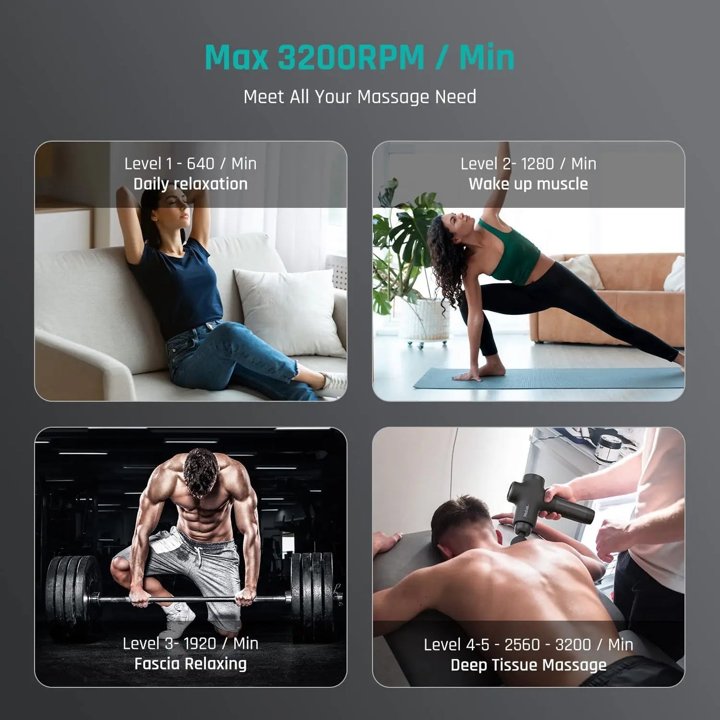Mebak 3 Massage Gun for Professional Muscle Pain Relief