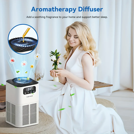 Air Purifiers for Large Rooms up to 1085 Sqft, H13 True HEPA Filter with Scented Sponge, 25dB Quiet Air Purifier for Bedrooms and Homes