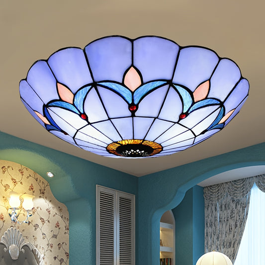 Flush Mount Vintage Ceiling Light Romance Style Stained Glass Ceiling Lighting Fixture For Corridor, Living Room, Dining Room, Storeroom, Kitchen, Bedroom, Exhibition Hall, Hotel Room, Entrance, Coffee Shop, E27 (without Ligh