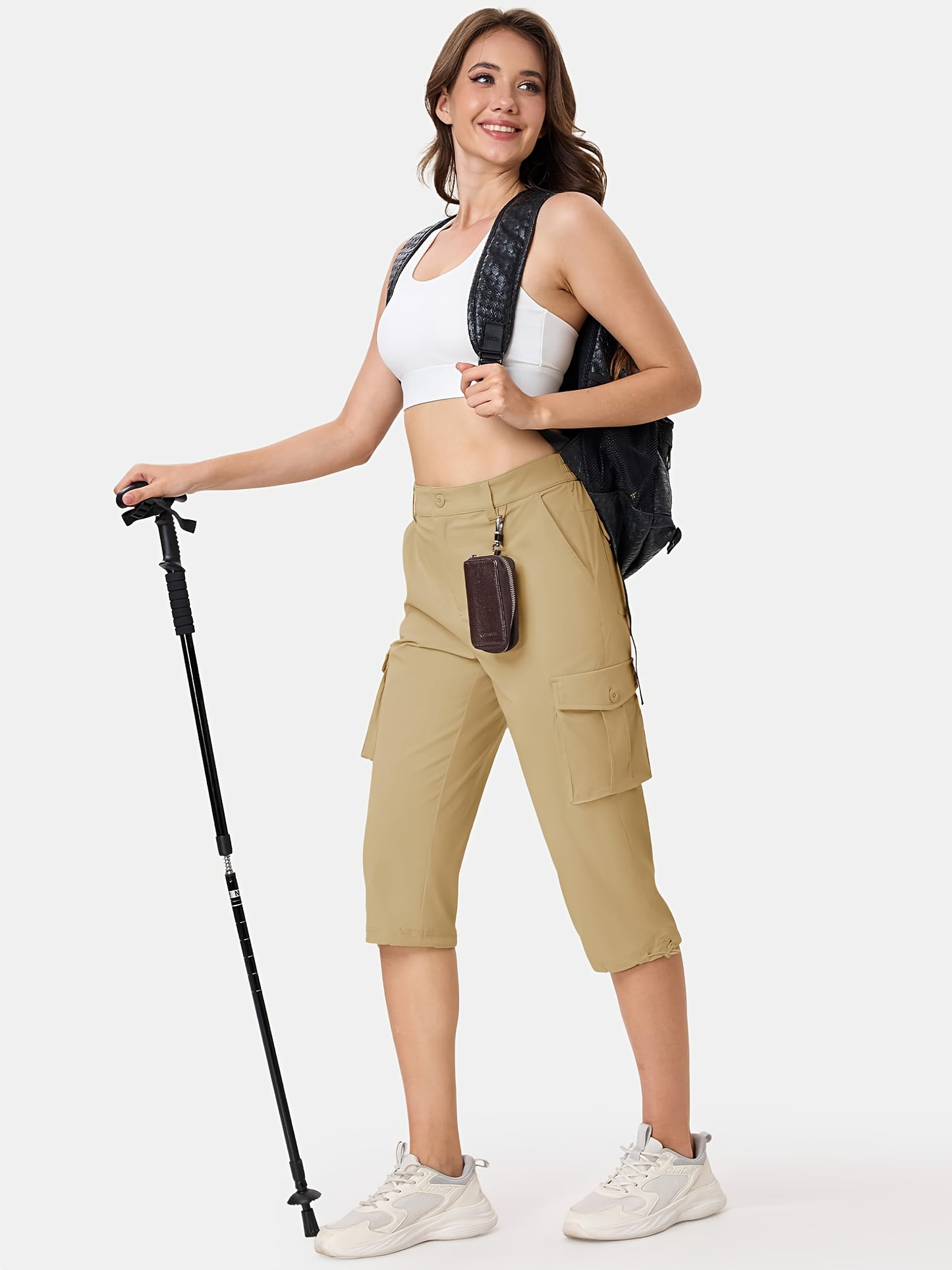 KEFITEVD Women's Hiking Cargo Shorts Lightweight Quick Dry