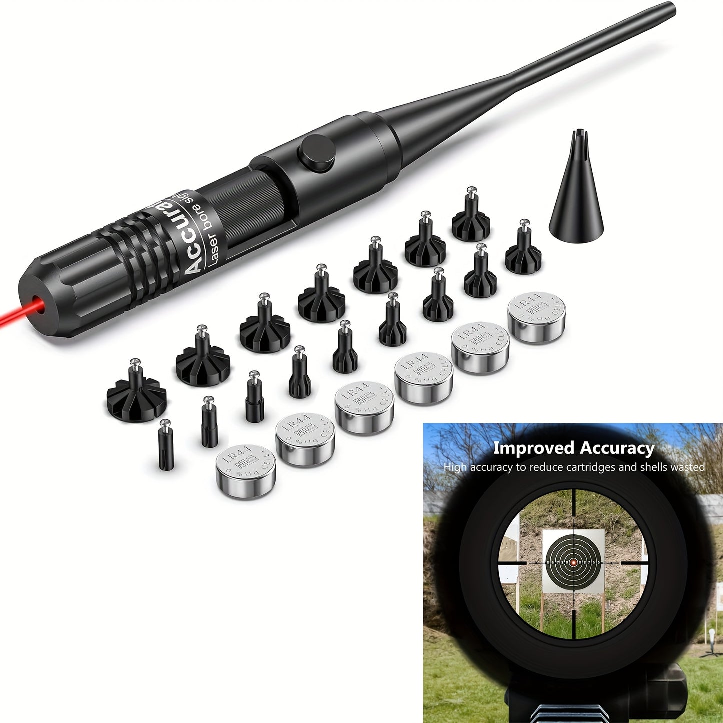 Red Laser Bore Sight Kit Multiple Caliber for 177 to 12GA