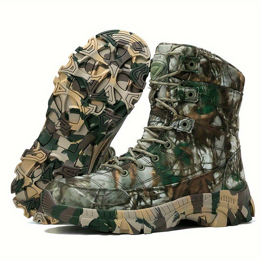 Lightweight Combat Boots for Men Camouflage Motorcycle Hiking Shoes Non Slip Shock Resistant Durable Outdoor Footwear