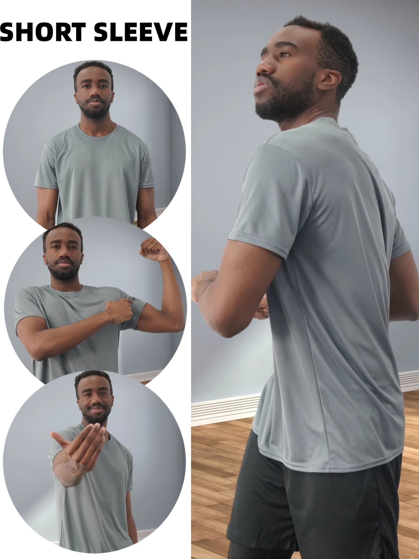 5pcs Men's Breathable Quick-Dry Athletic T-Shirts for Gym