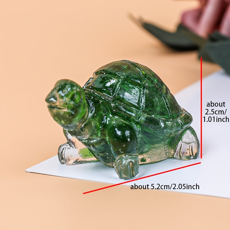 [Natural Crystal Turtle] 8pcs Natural Crystal Stone Handmade Turtle - Reiki Chakra, Home Decoration, Outdoor Crystal Ornament, Aqua Set Decoration, Pocket Crystal Pet with Gift Box Package, New Year's, Valentine's Day Gift, H