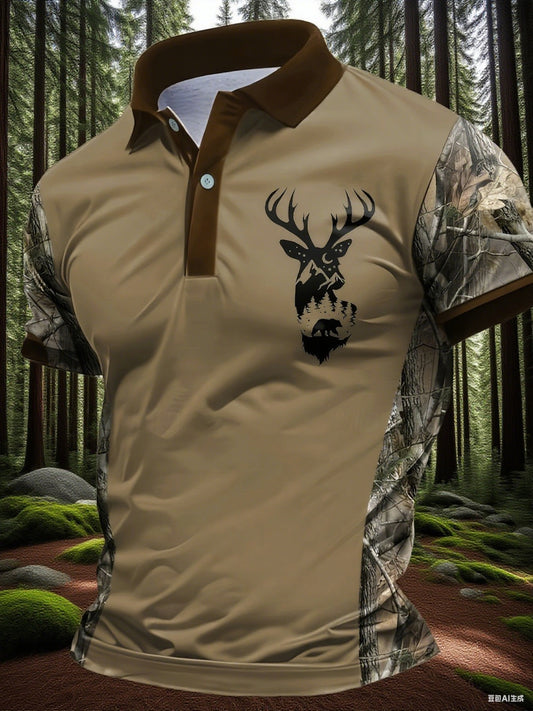 Tortoise And Hare Brand Men's Camouflage Deer Print Shirt