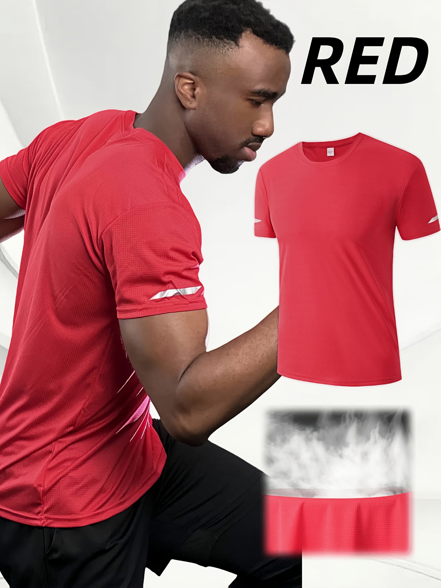 5pcs Men's Breathable Quick-Dry Athletic T-Shirts for Gym