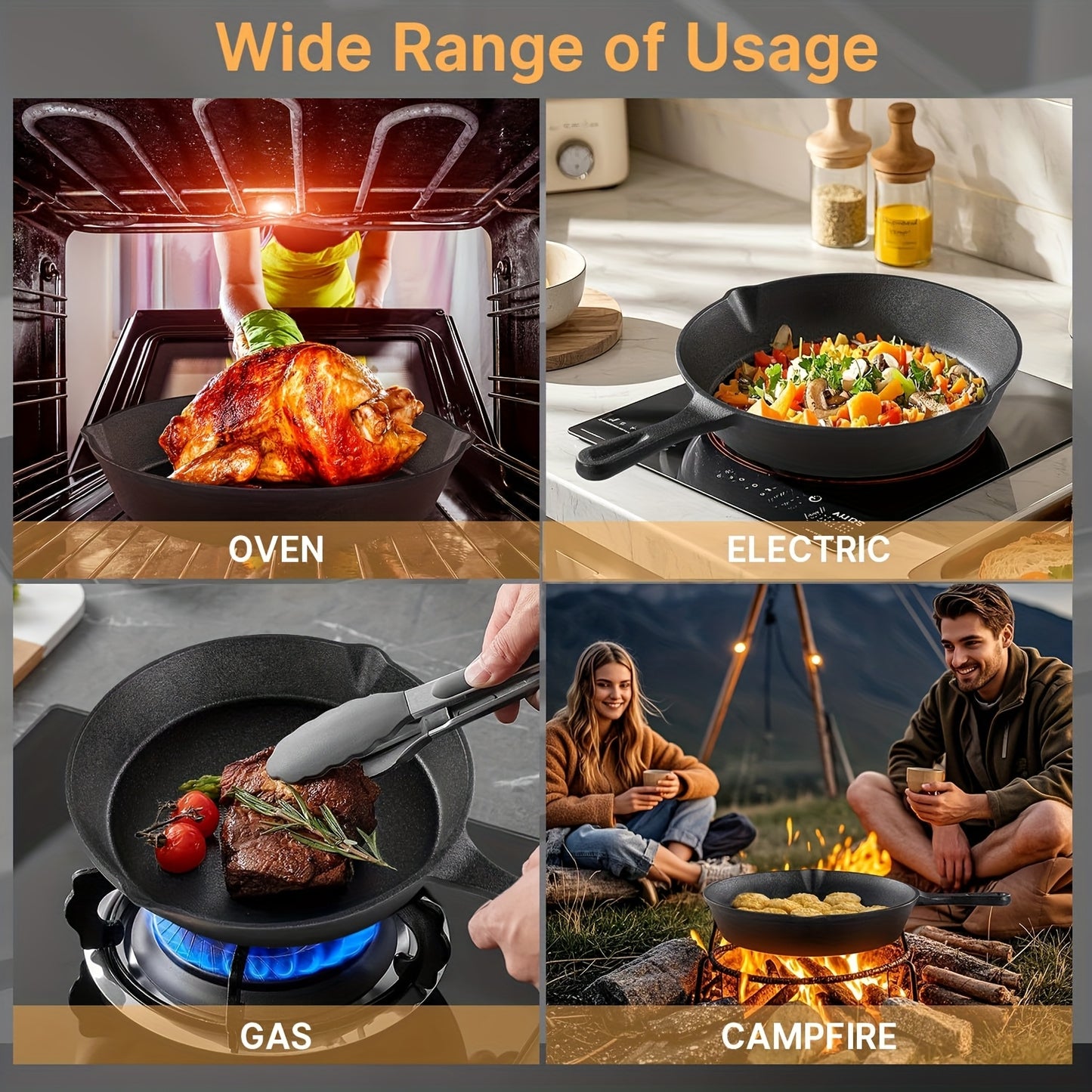 Lodge Seasoned Cast Iron 3 Skillet Bundle 12 Inch 10.25 Inch 8 Inch