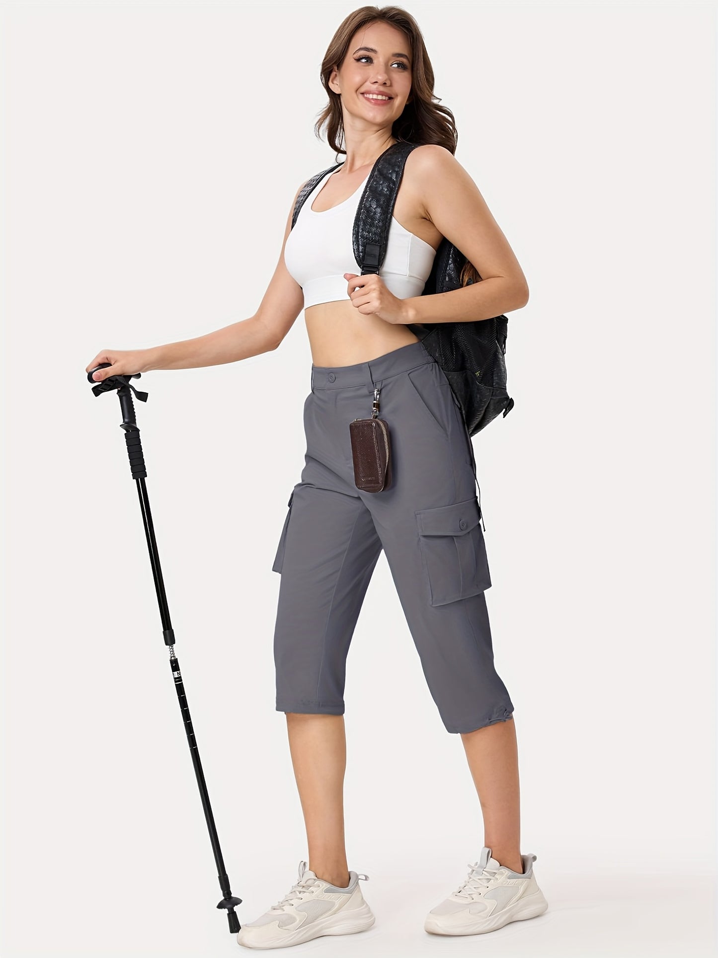 KEFITEVD Women's Hiking Cargo Shorts Lightweight Quick Dry
