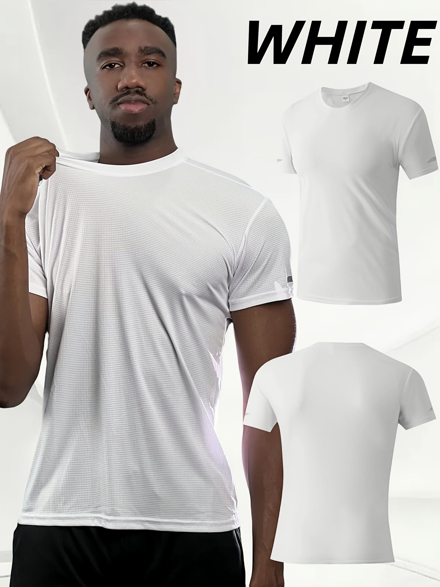 5pcs Men's Breathable Quick-Dry Athletic T-Shirts for Gym