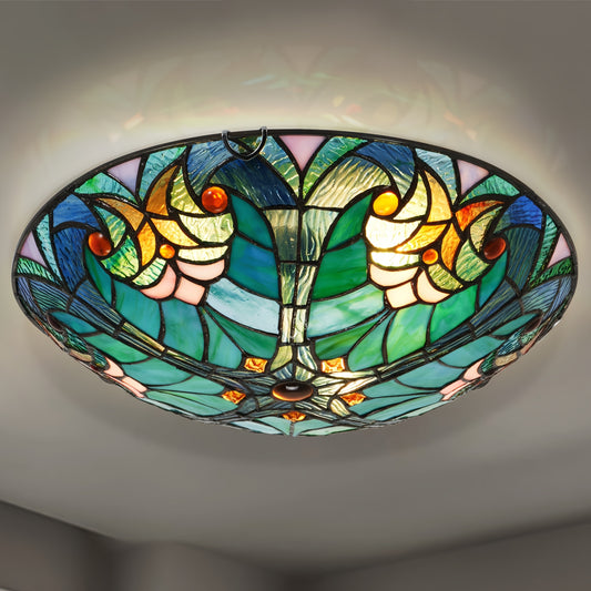 1pc Modern 16" Semi-Flush Mount Ceiling Light Fixture, 3-Light Polished Glass Chandelier, E26 Bulb Compatible, Hard-Wired, Switch Control, for Bedroom, Living Room, Entryway - No Bulb Included