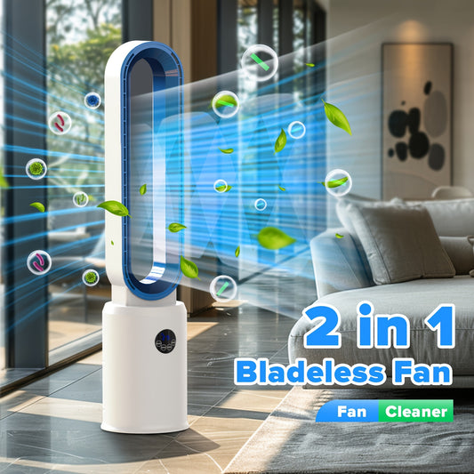 ADVWIN 39-inch Bladeless Tower Fan With Remote Control, Indoor Air Circulation Cooling Fan, 24 Adjustable Speeds, 12-Hour Timer, Quiet Oscillating Fan For Home, Bedroom