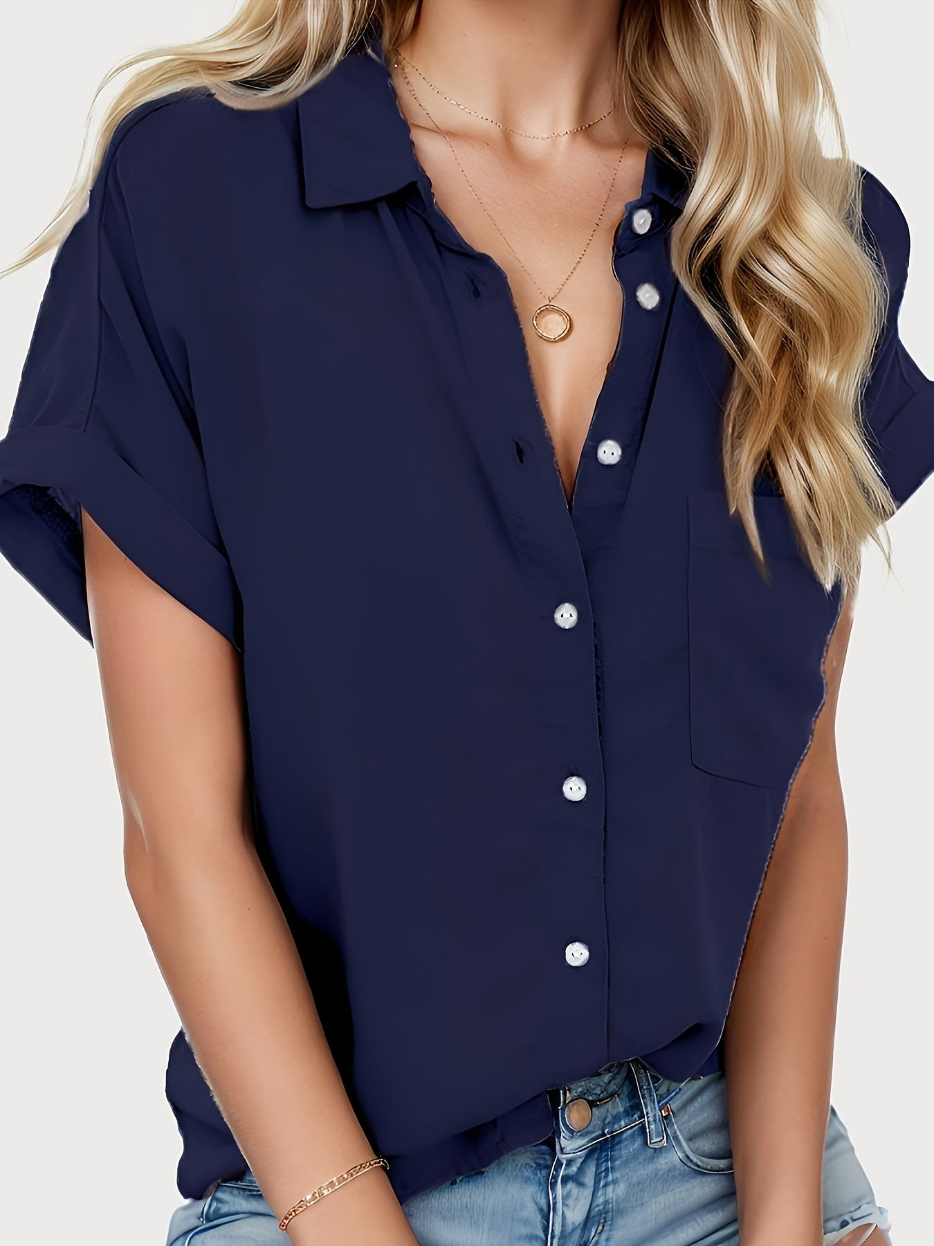 Tooluck Women's Short Sleeve Shirt for Casual Style Wear